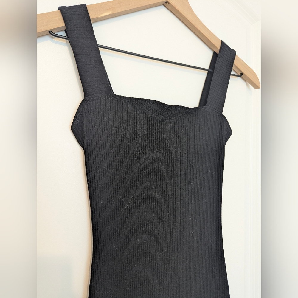 Reformation Black Ribbed Stretch Dress XS - Picture 3 of 6